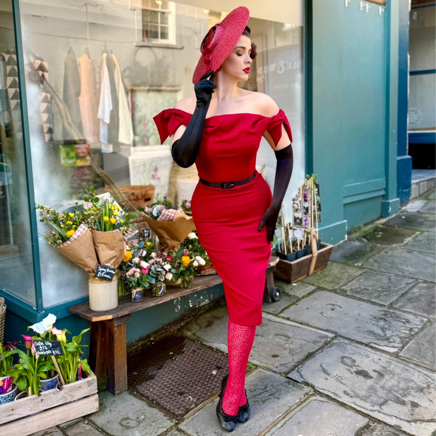 Collants résille - Traditionnels en rouge