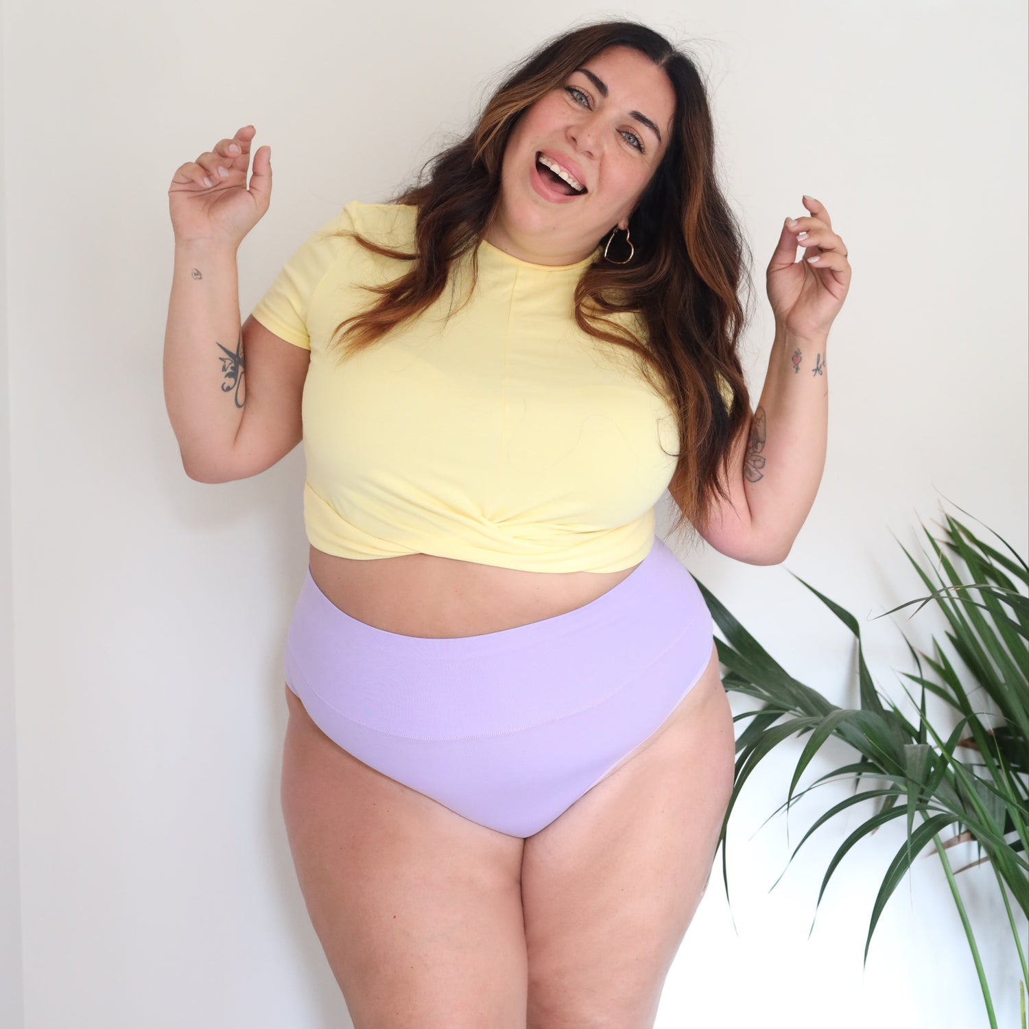 Culotte haute en coton biologique - Cassis de Violet
