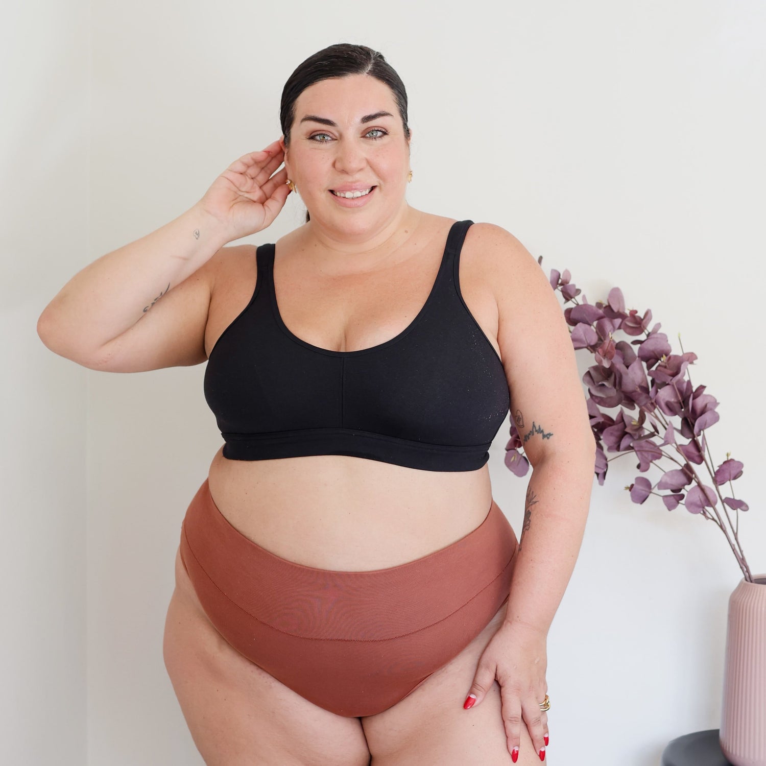 Culotte intégrale en coton biologique - Root Beer