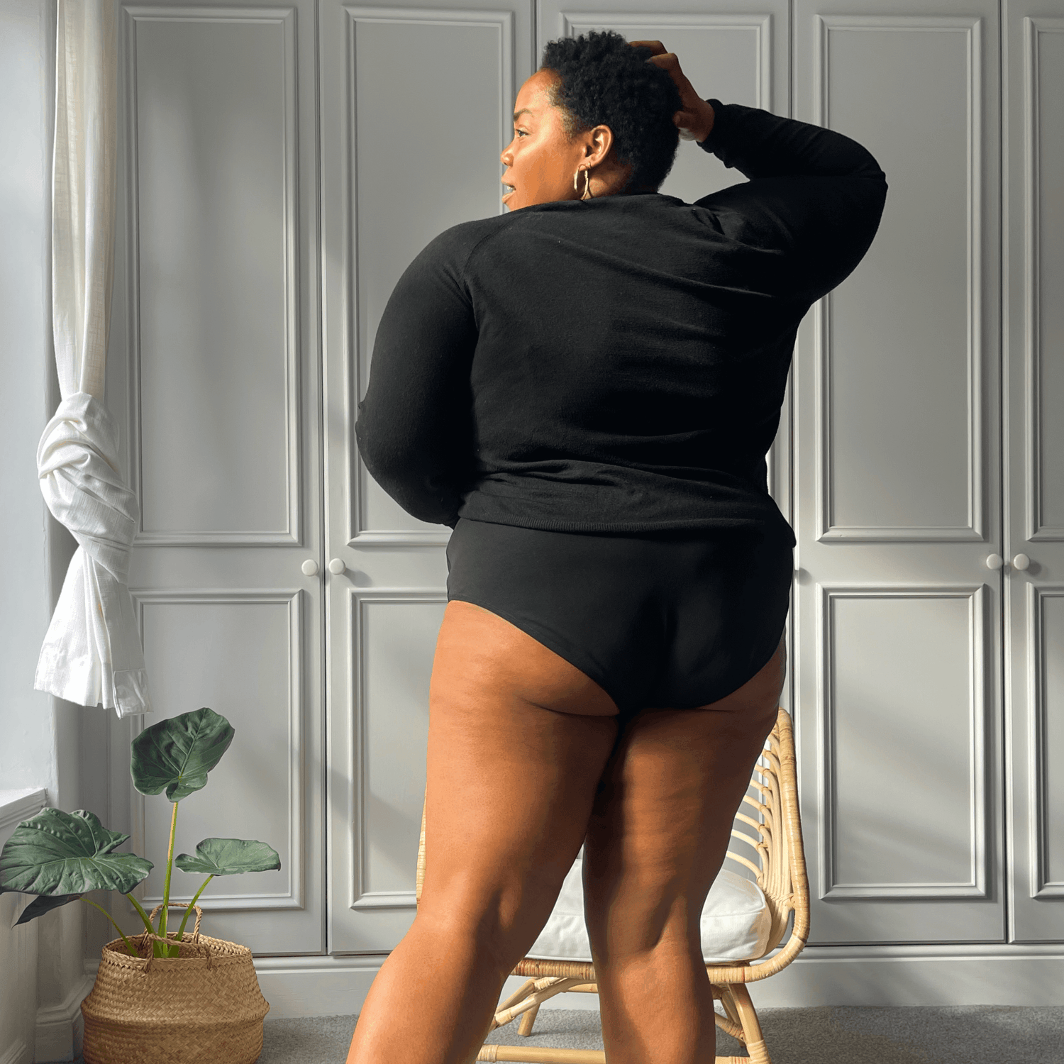 Culotte intégrale en coton biologique - Noir
