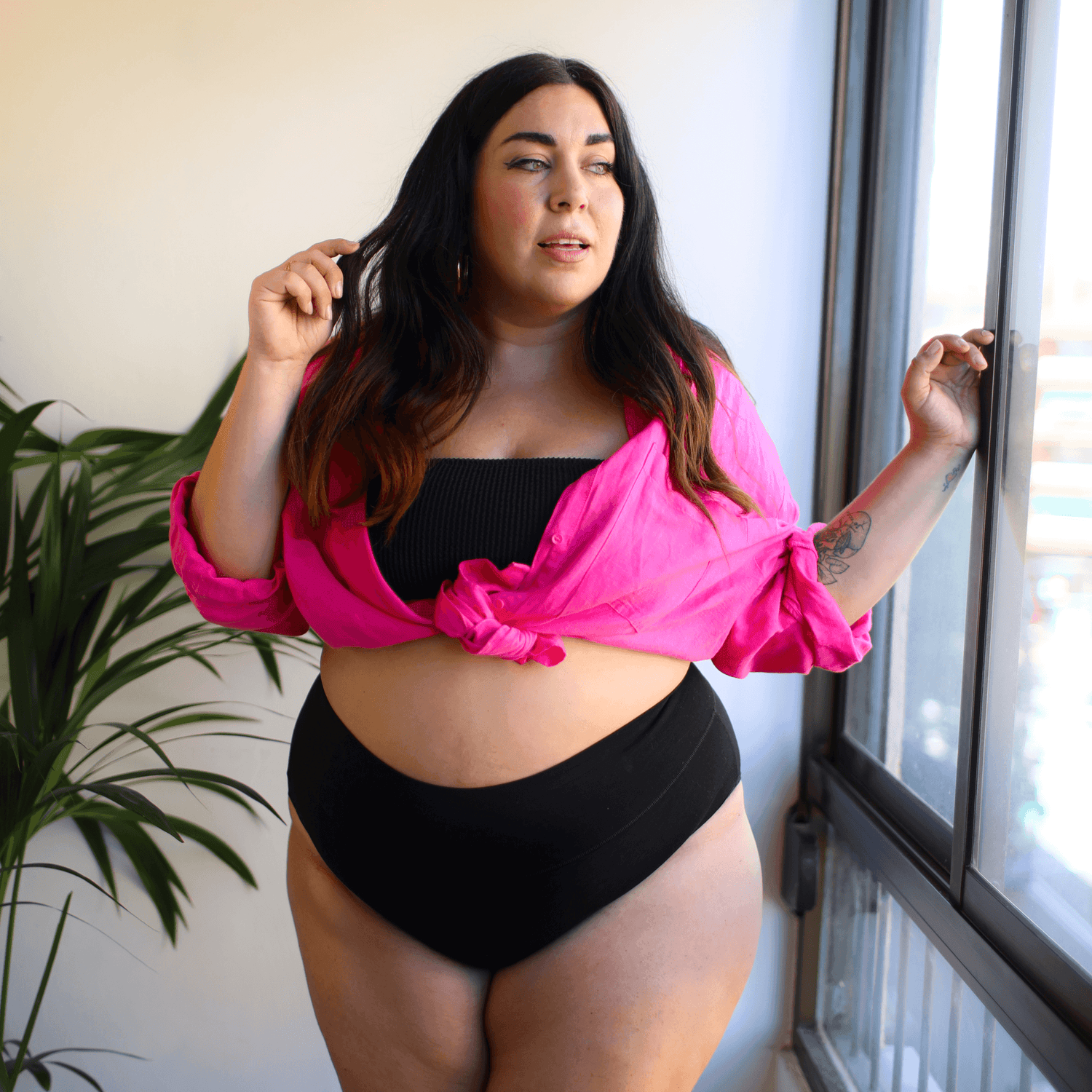 Culotte intégrale en coton biologique - Noir
