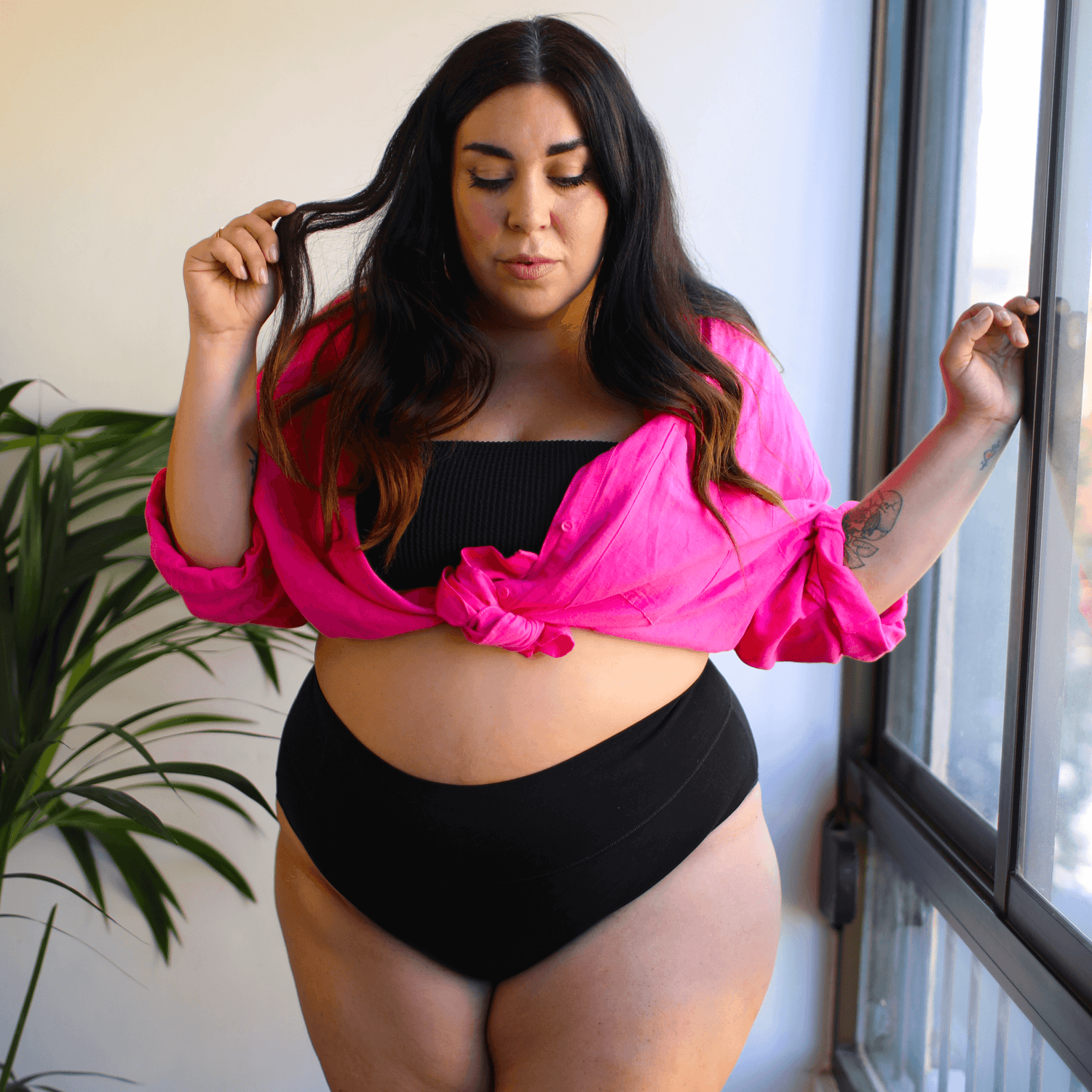 Culotte intégrale en coton biologique - Noir