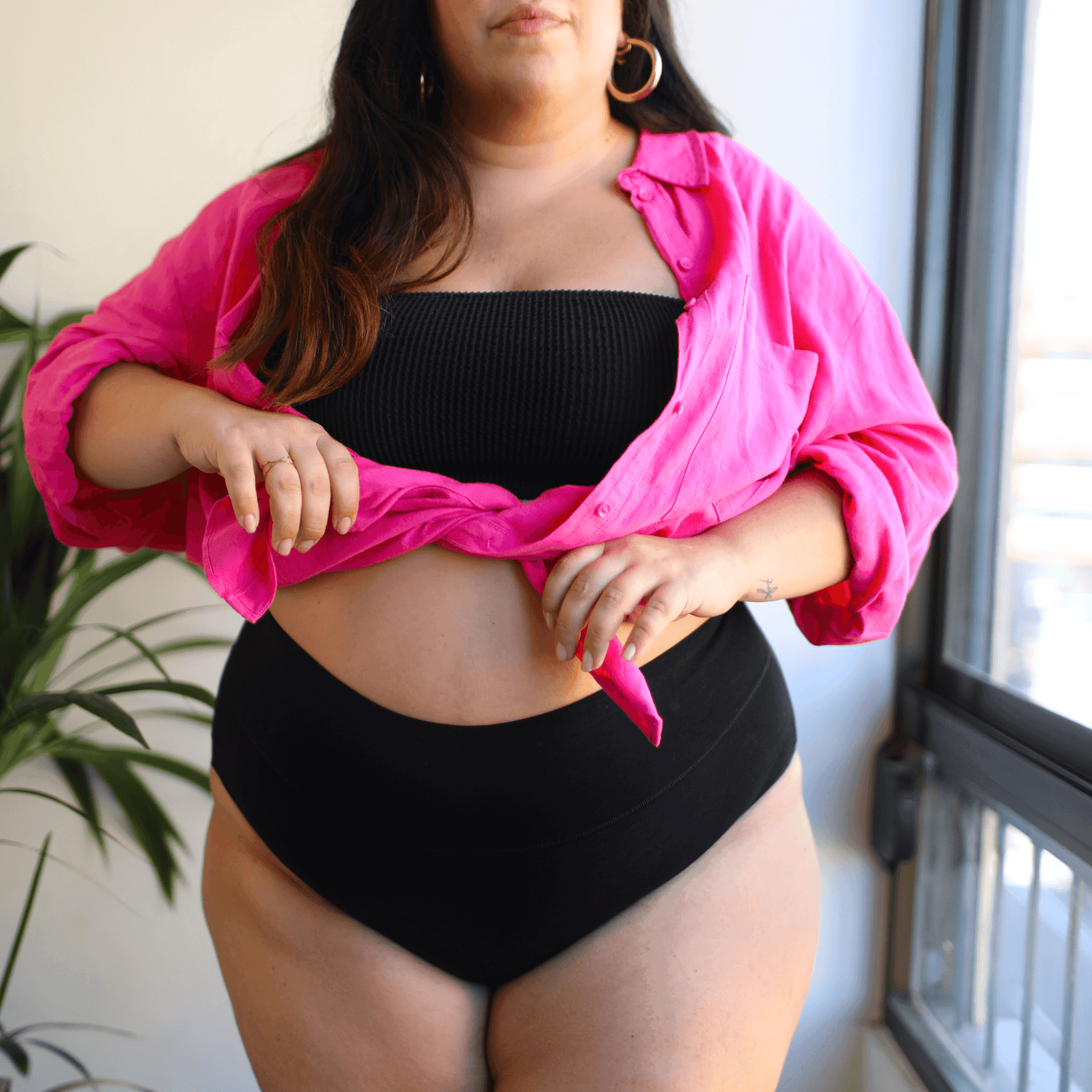 Culotte intégrale en coton biologique - Noir