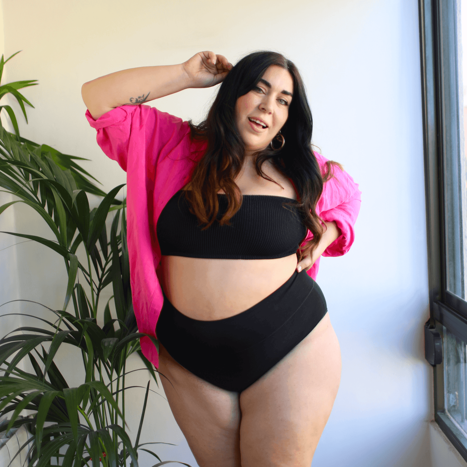 Culotte intégrale en coton biologique - Noir