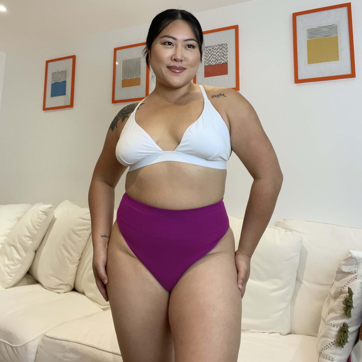 Culotte super haute en coton biologique - Figgy Pudding