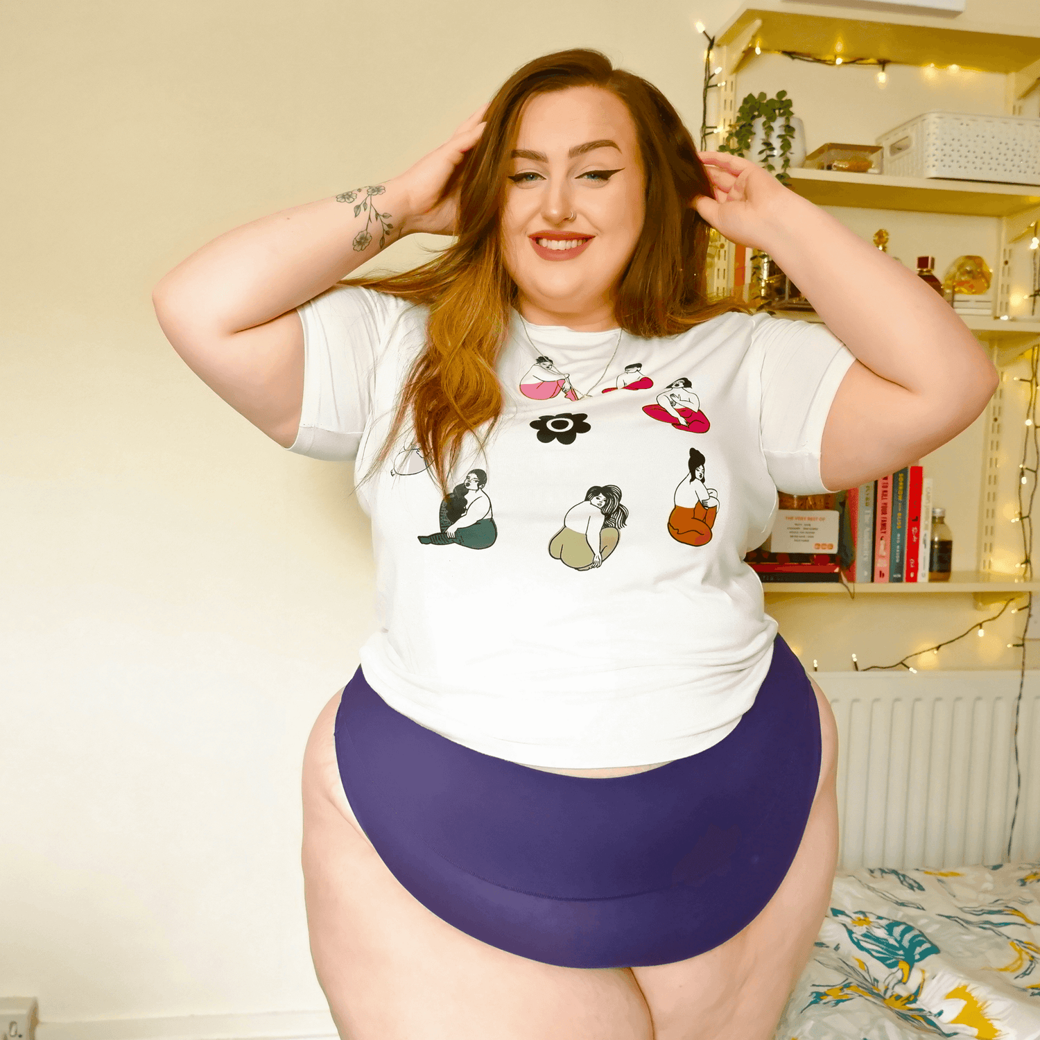Culotte à jambe haute en coton biologique - Suffragette Purple