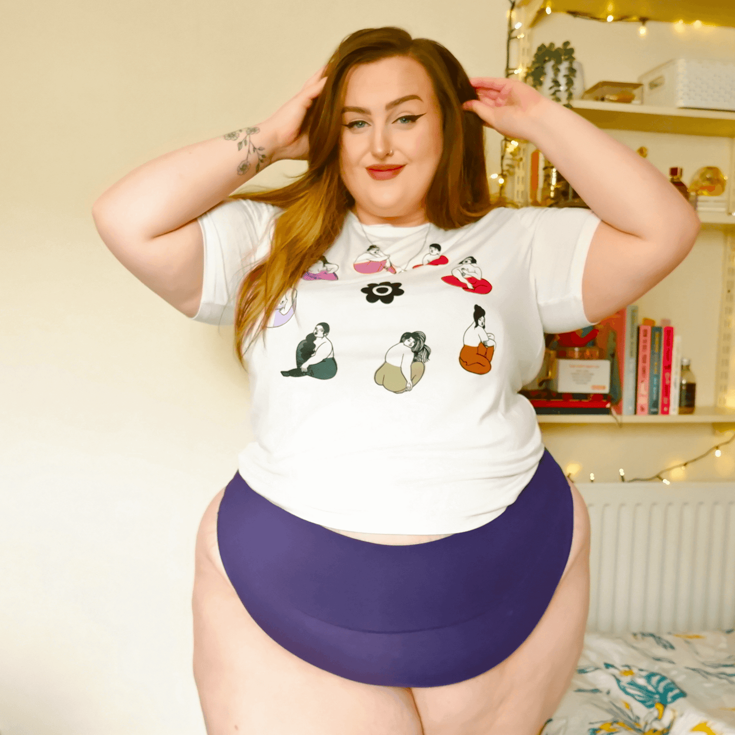 Culotte à jambe haute en coton biologique - Suffragette Purple
