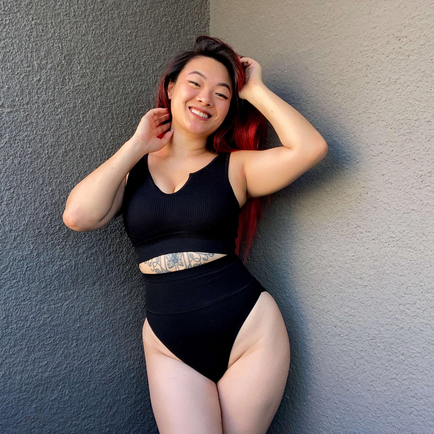 Culotte super haute en coton biologique - Noir
