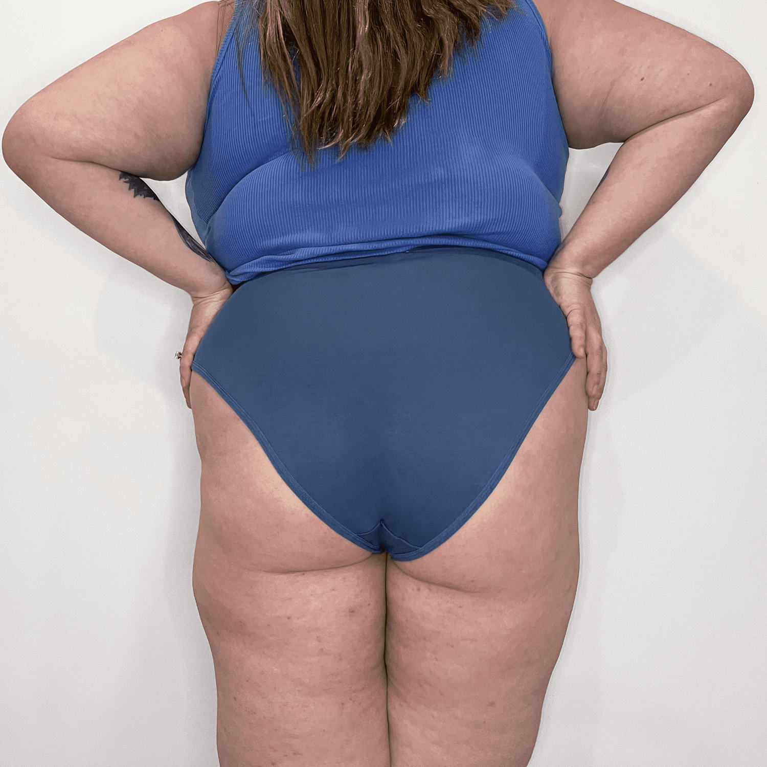 Mutande a gamba alta in cotone biologico - Denim