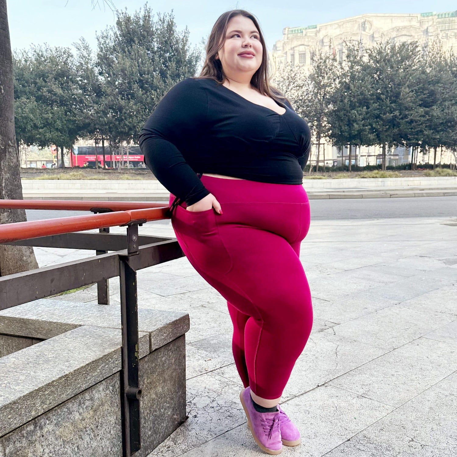 Leggings corti Squat Proof - Torta di lamponi
