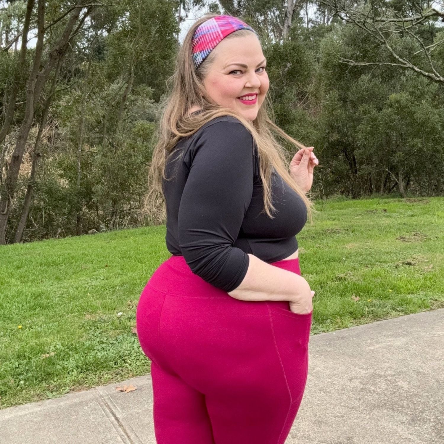 Leggings corti Squat Proof - Torta di lamponi
