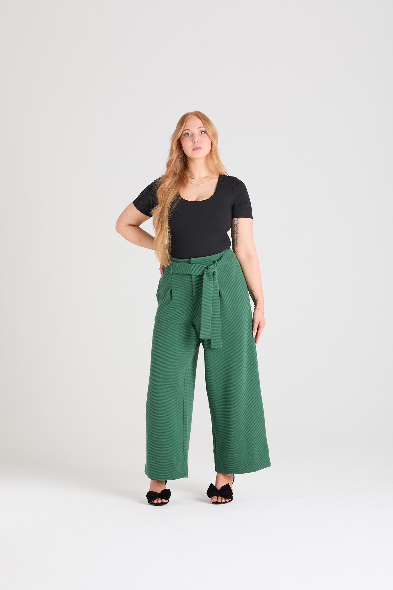 Getailleerde broek met wijde pijpen - Petit Pois
