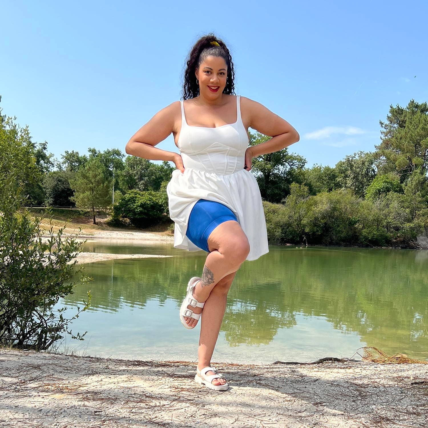 Blijf Kalm Kopvoorn Wrijven Shorts - Dolce Blue