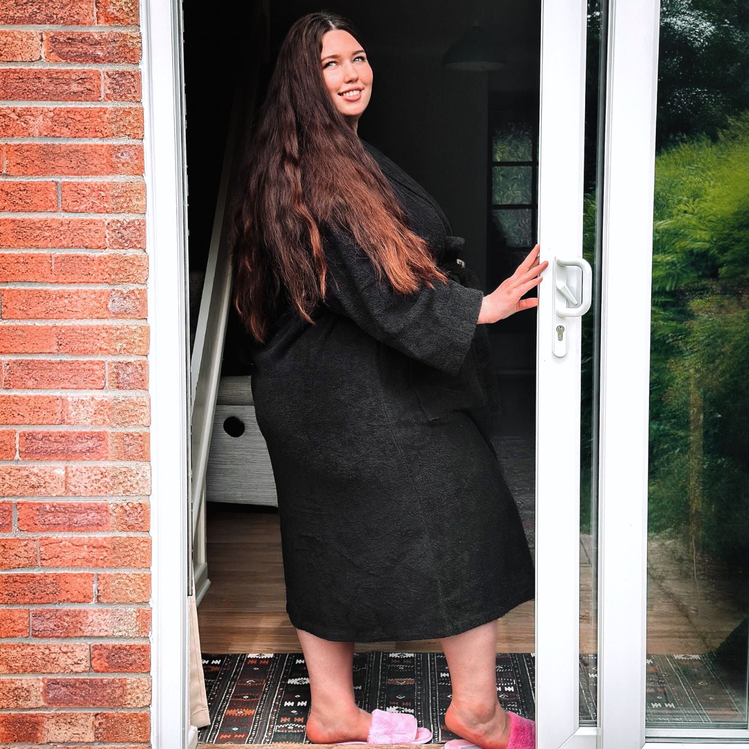 Floof badjas - zwart