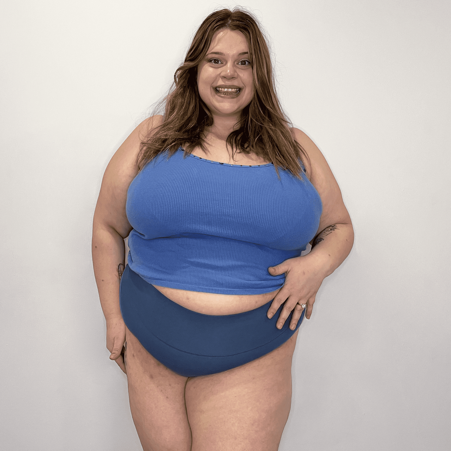 Knickers met Super Hoge Pijpen van Biologisch Katoen - Denim
