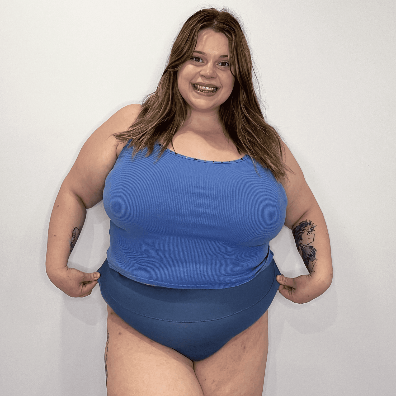 Knickers met Super Hoge Pijpen van Biologisch Katoen - Denim