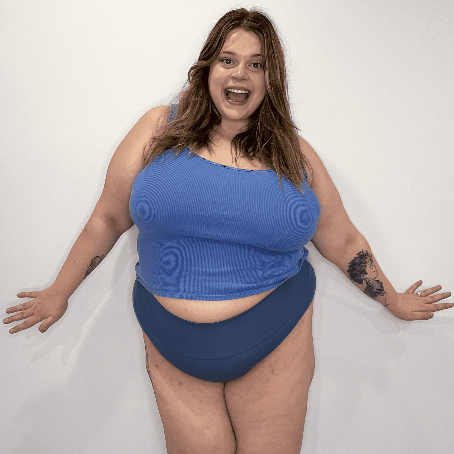 Knickers met Super Hoge Pijpen van Biologisch Katoen - Denim