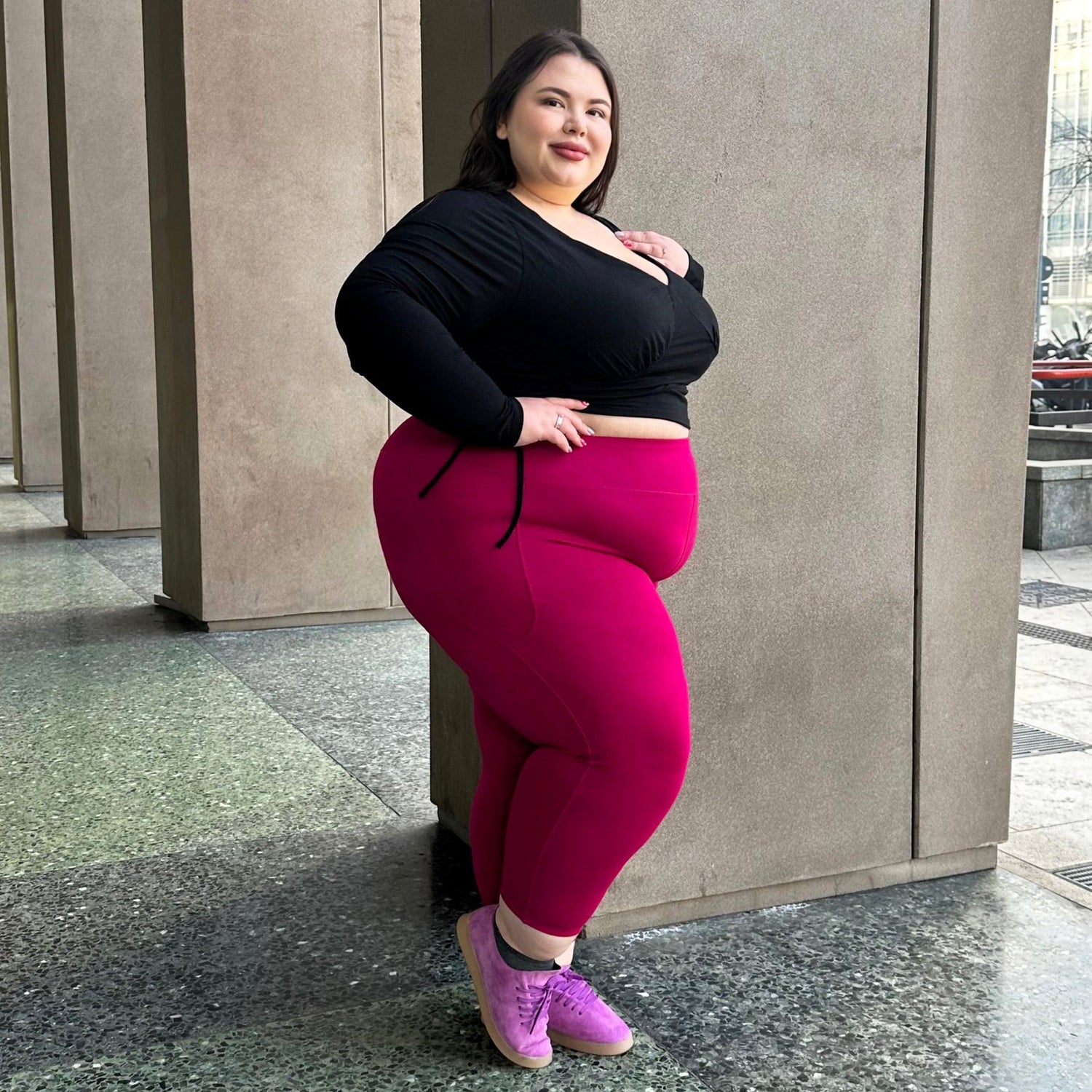 Squat Proof Korte Legging - Frambozentaart