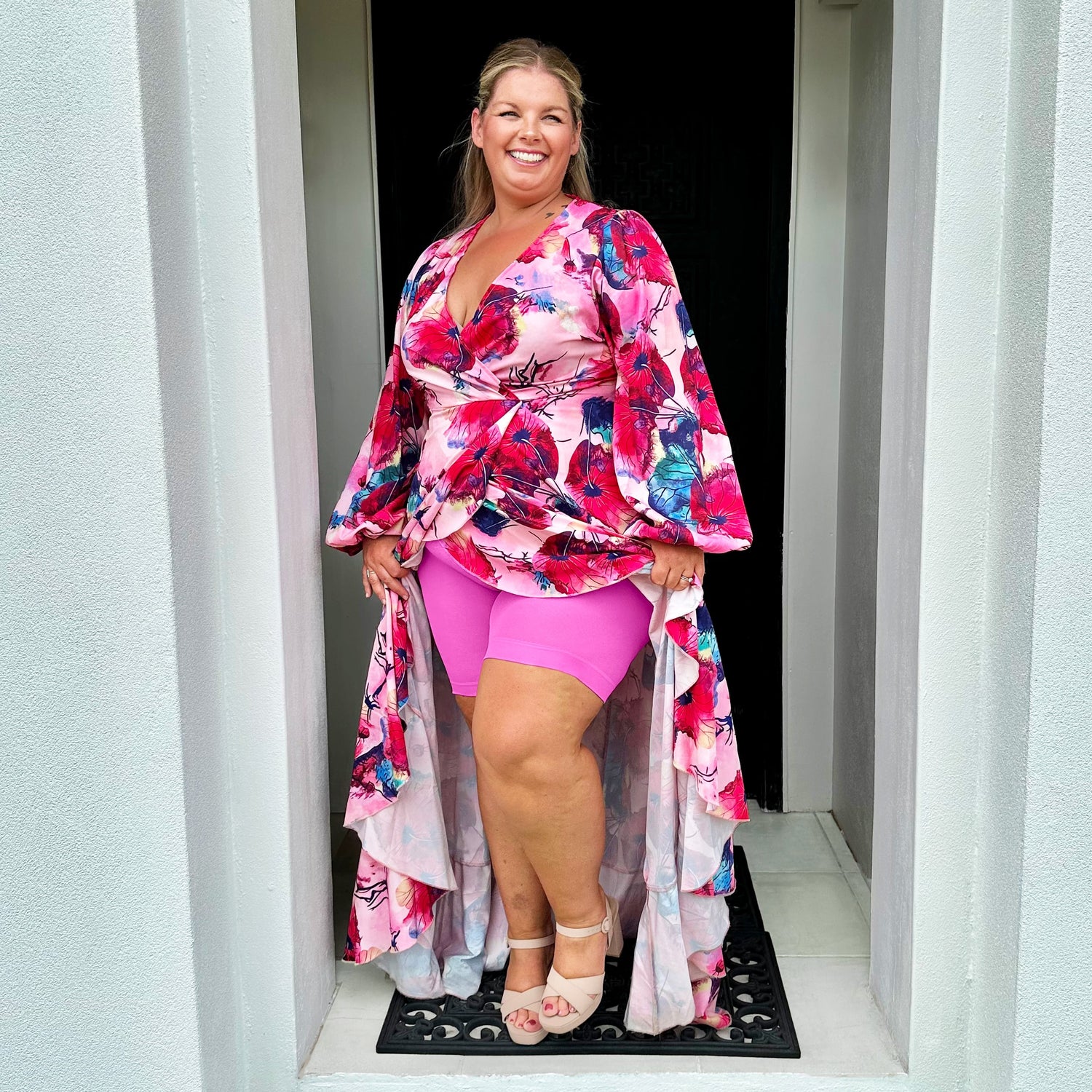 Blijf Kalm Kopvoorn Wrijven Shorts - Pink Lady