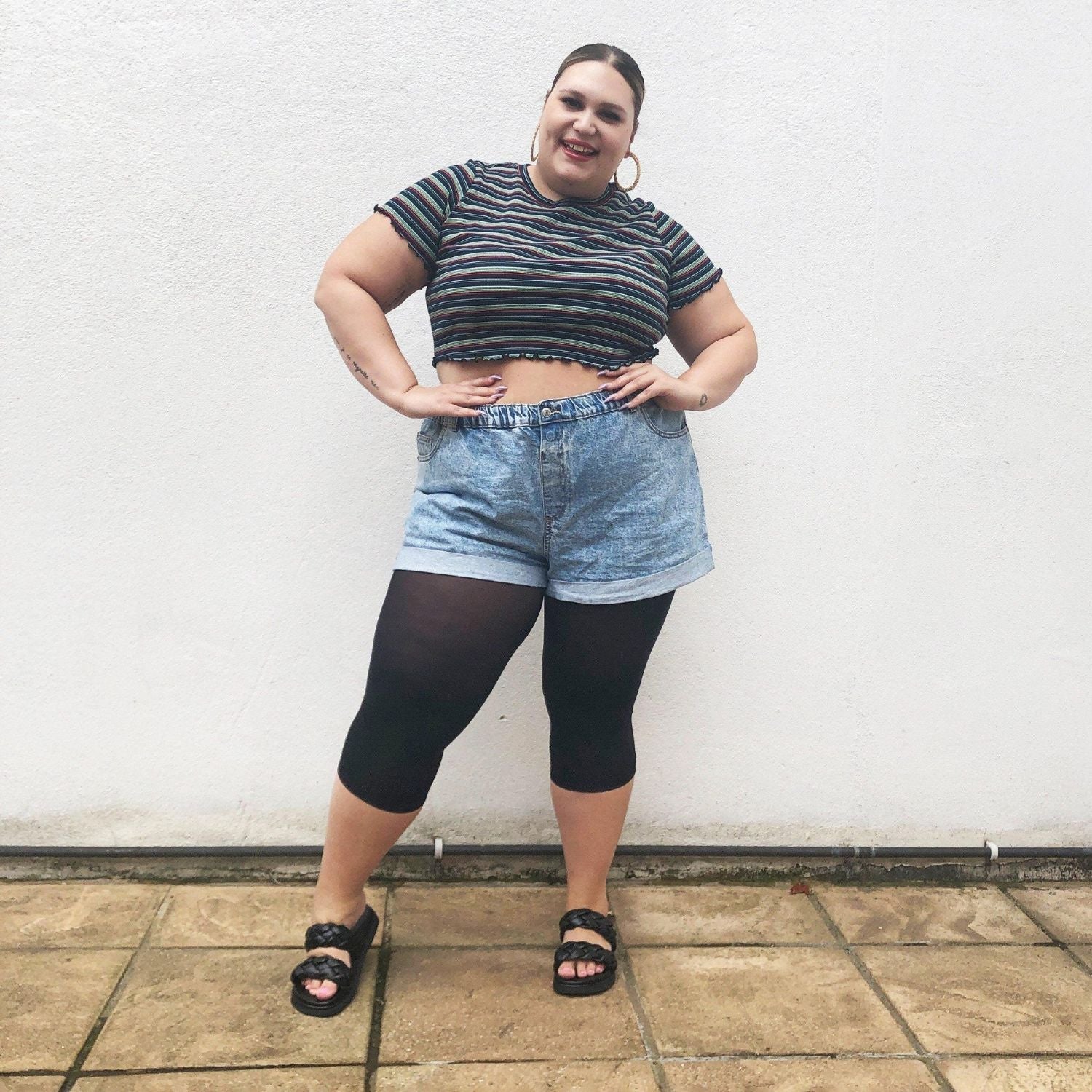 Blijf Kalm Capri Panty - Zwart