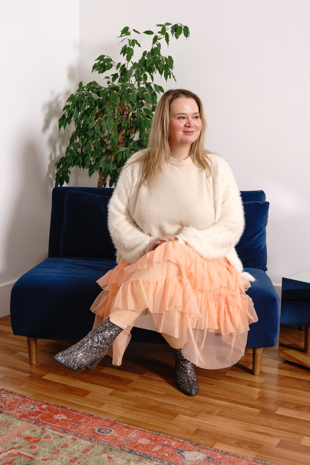 Mesh Rok - Perzik Mousse