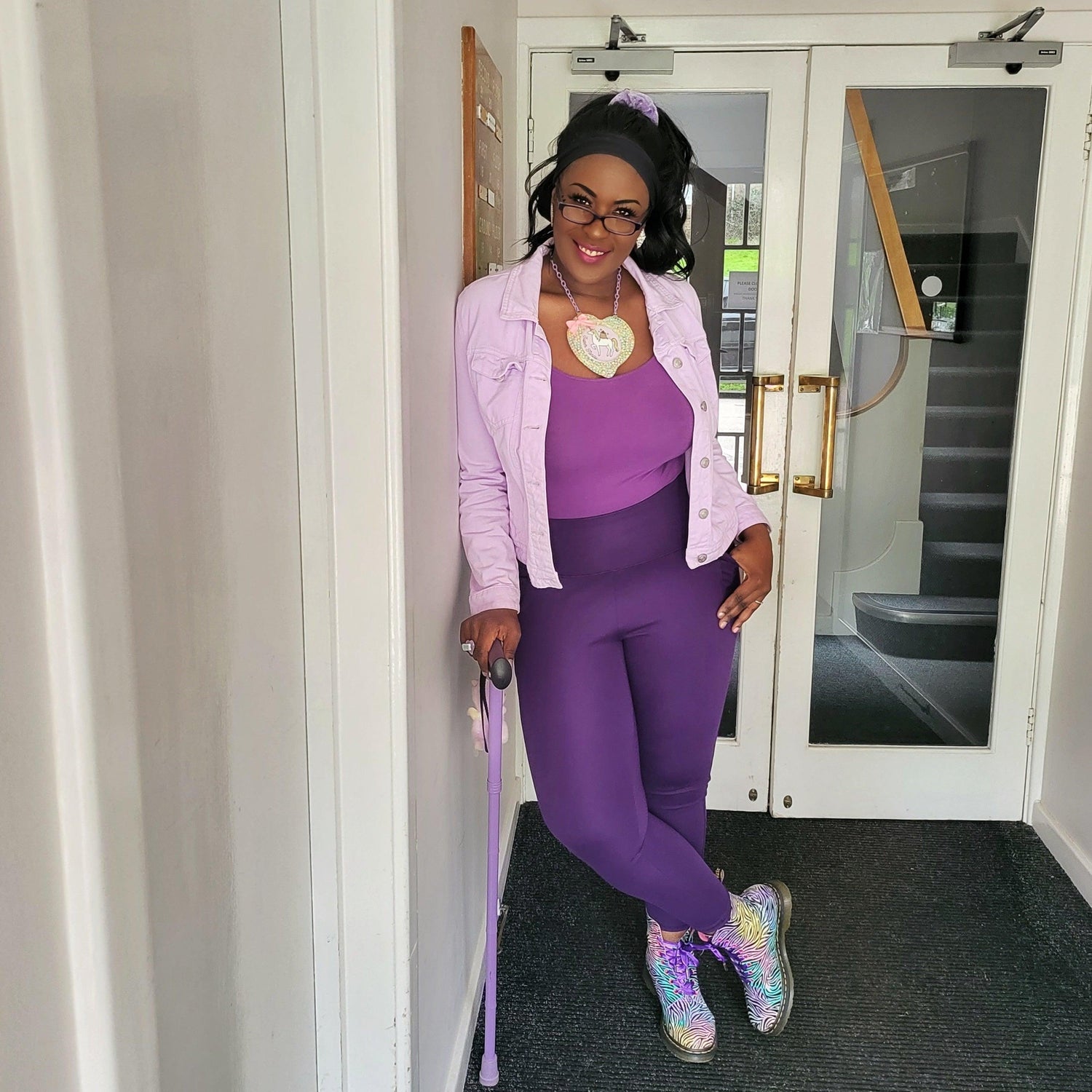 Squat Proof lange legging - Suffragette paars