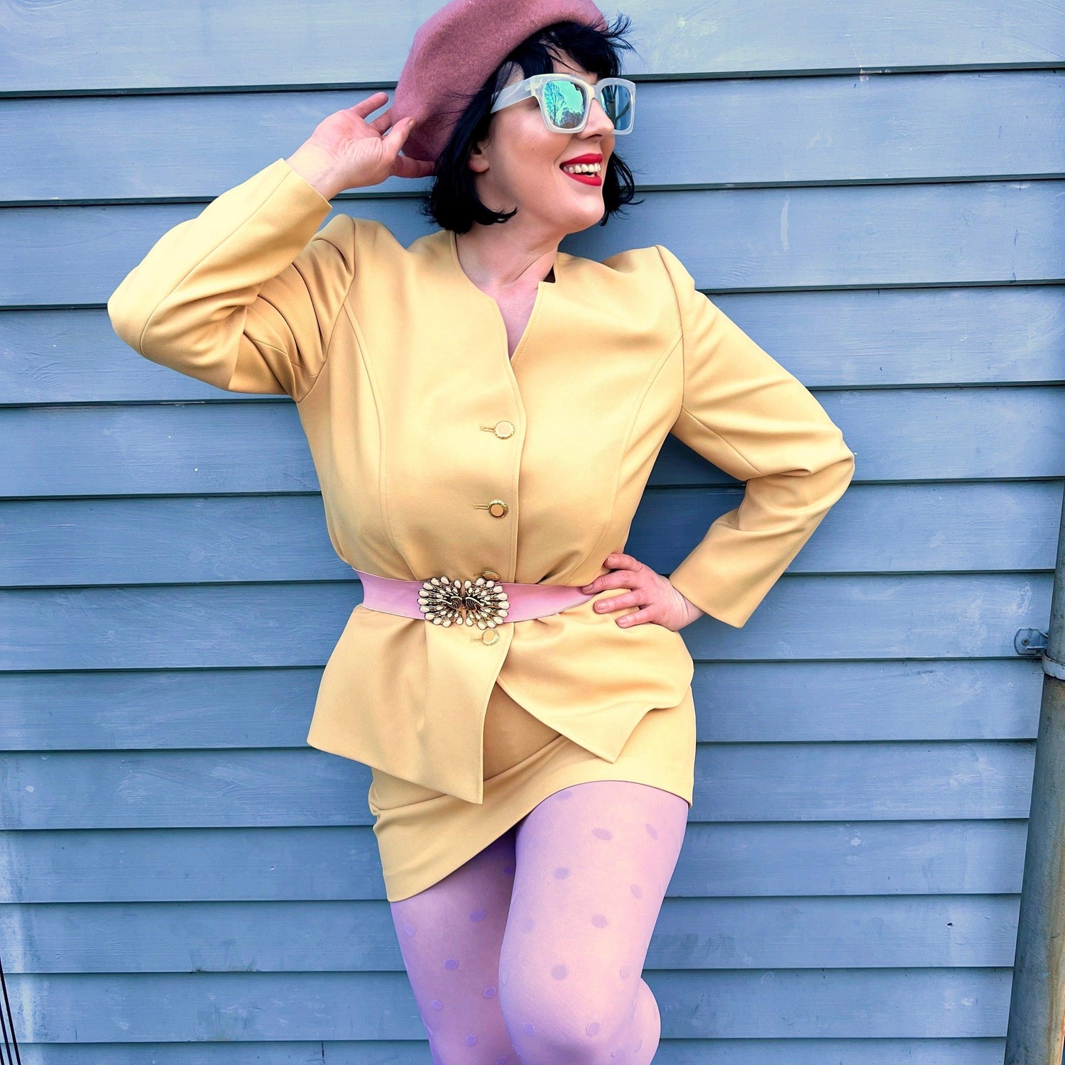 Stippel panty - Cassis de Violet