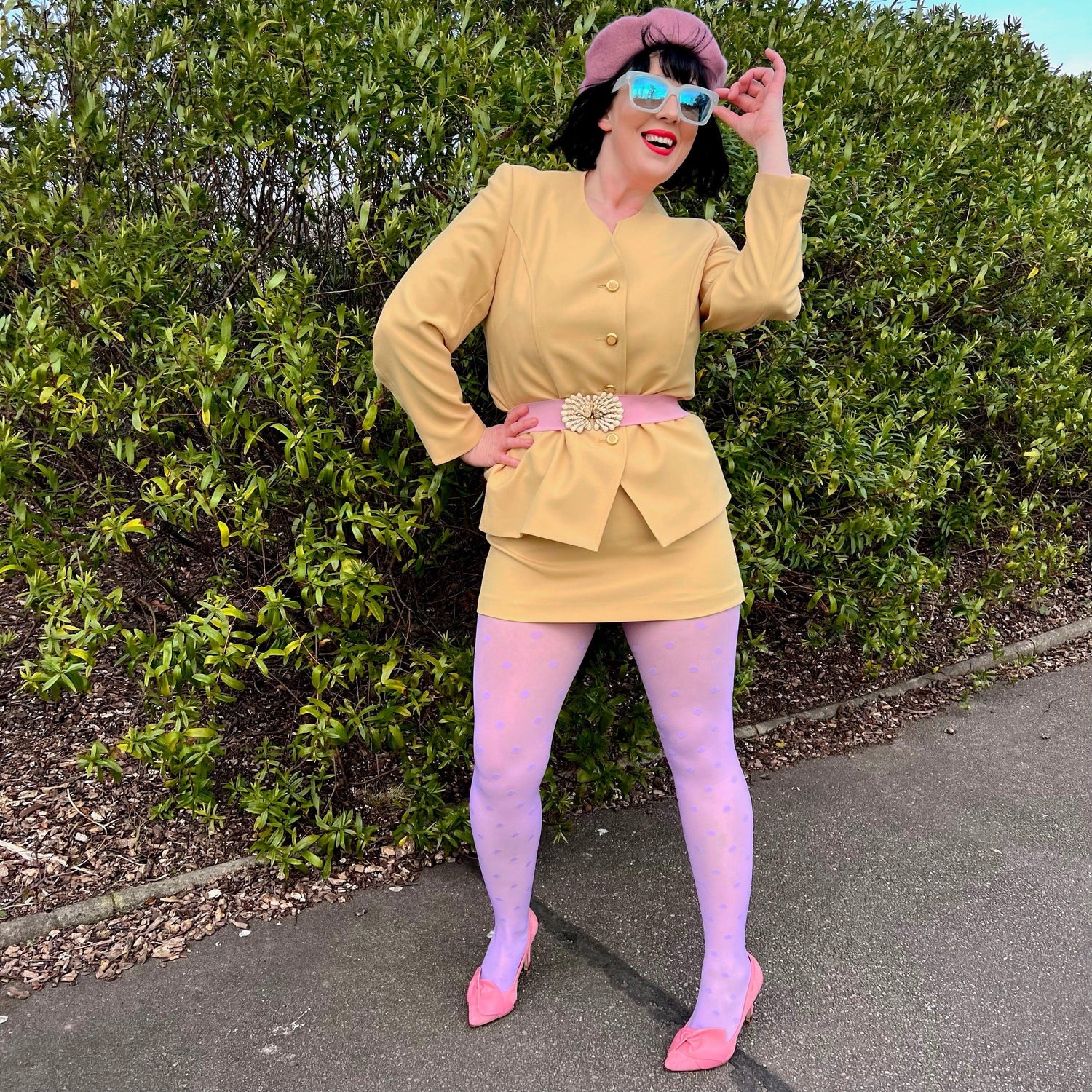 Stippel panty - Cassis de Violet