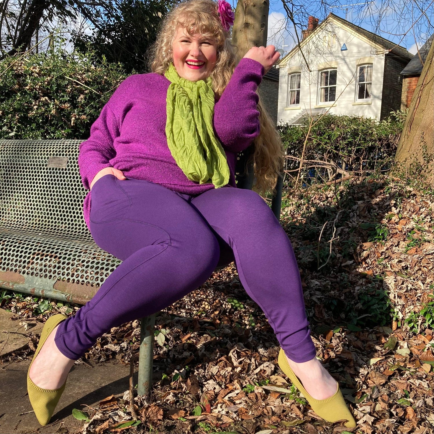Squat Proof lange legging - Suffragette paars