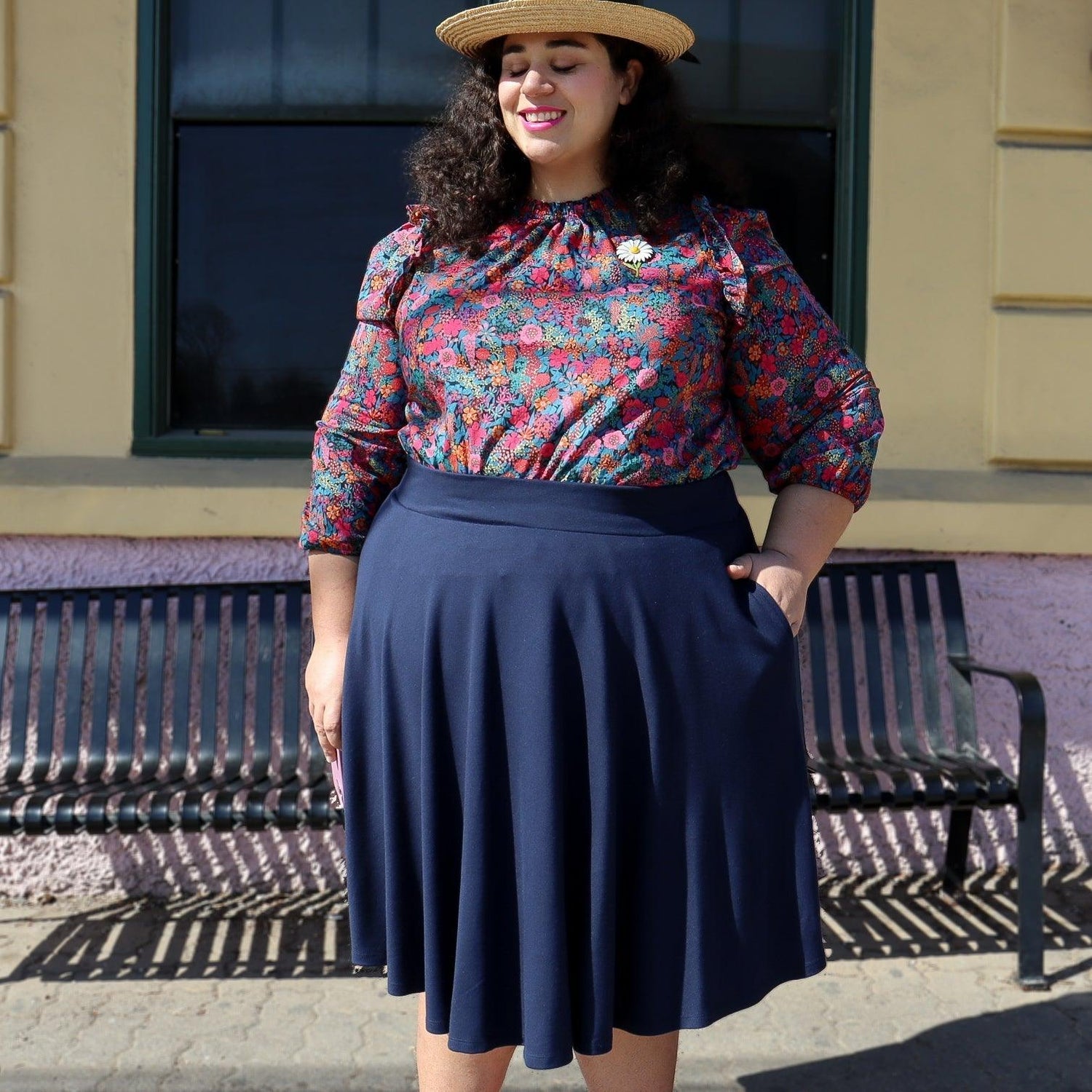 Flare rok - marine