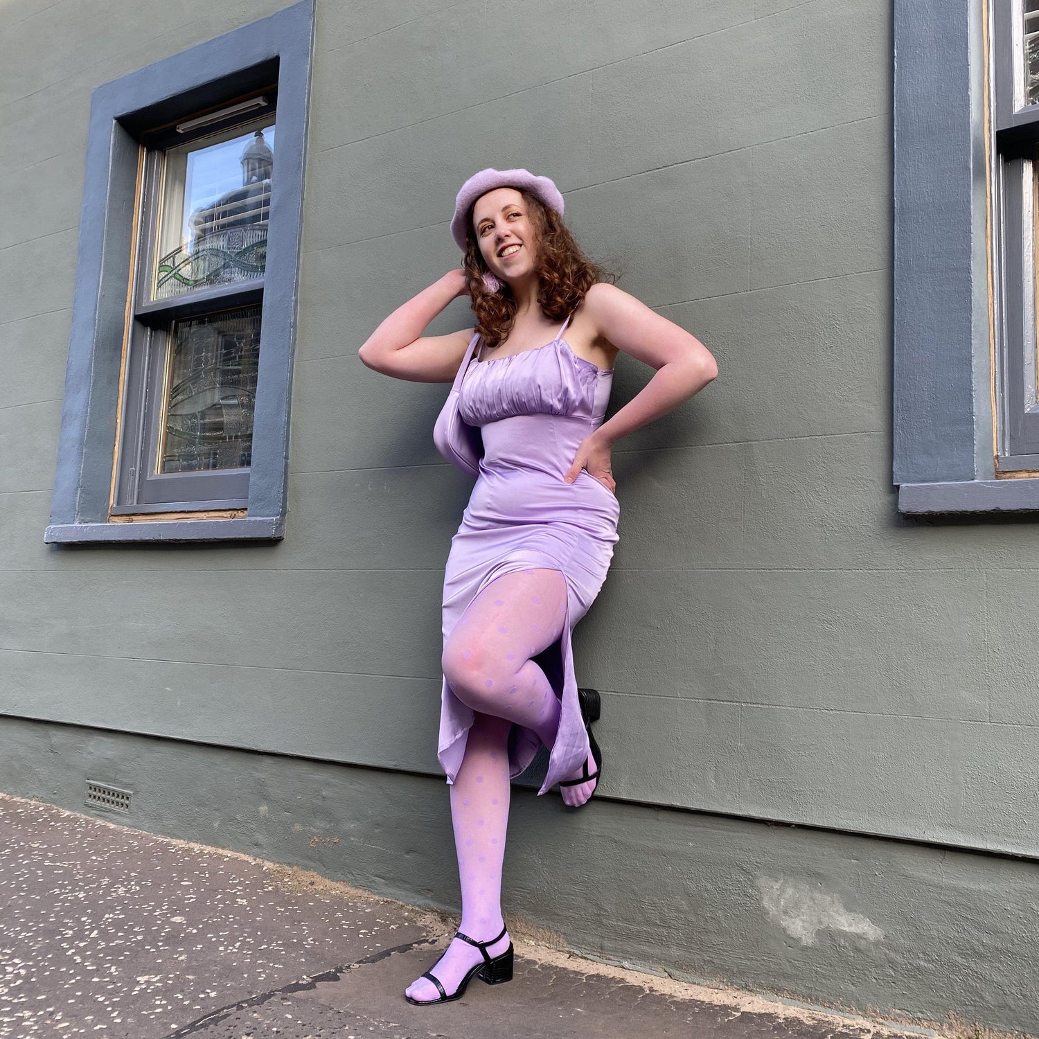 Stippel panty - Cassis de Violet