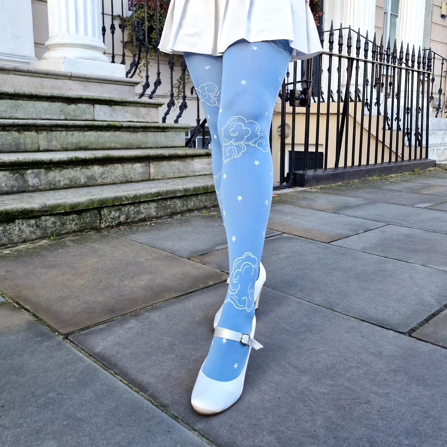 Rajstopy nieprzezroczyste 80 den - Woodcut Clouds