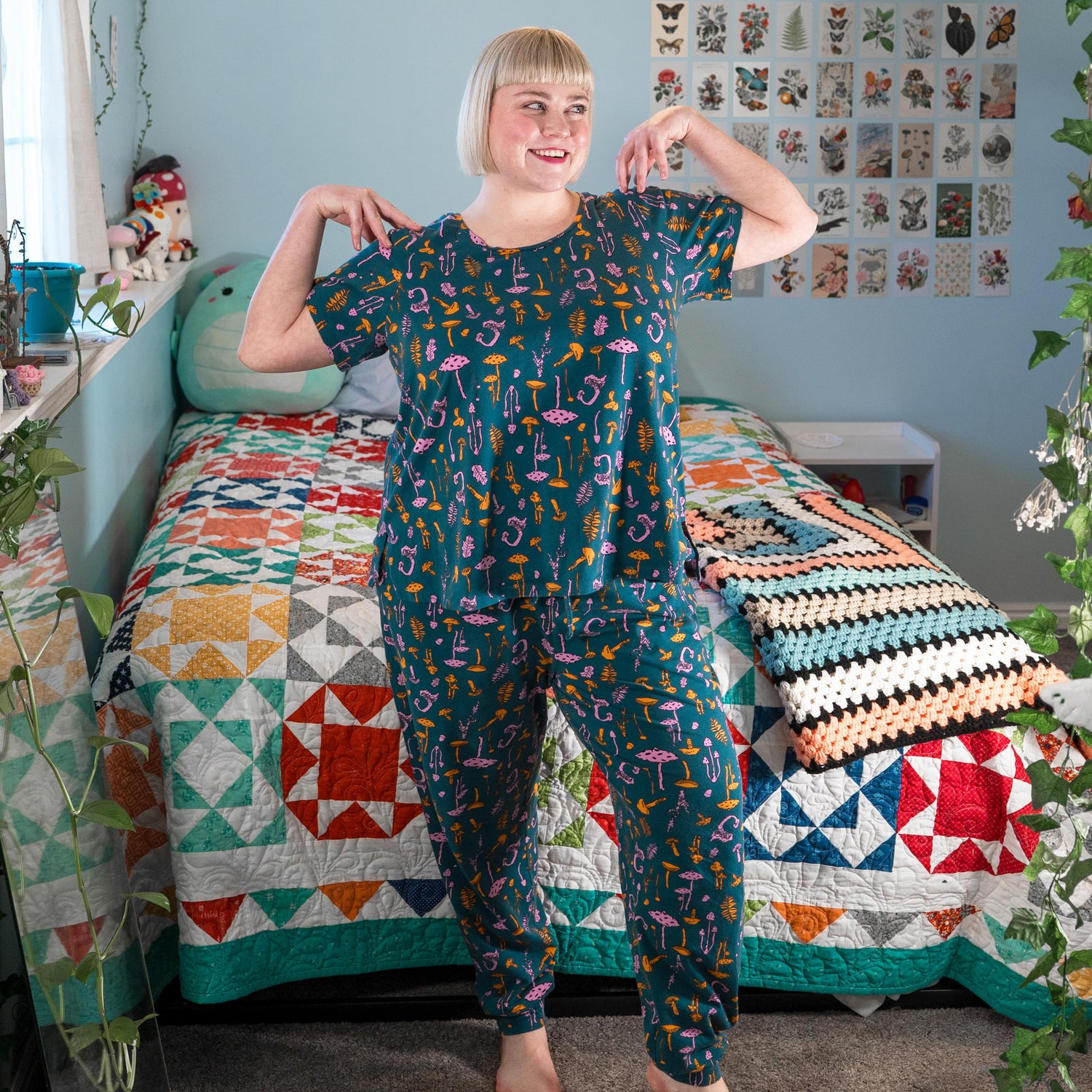 Top PJ z bawełny organicznej - Mushie Patch