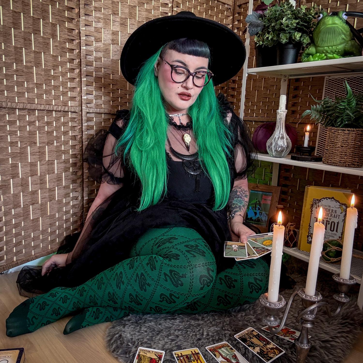 Collants opacos 80 Denier - Corra Snakes - Verde folhagem