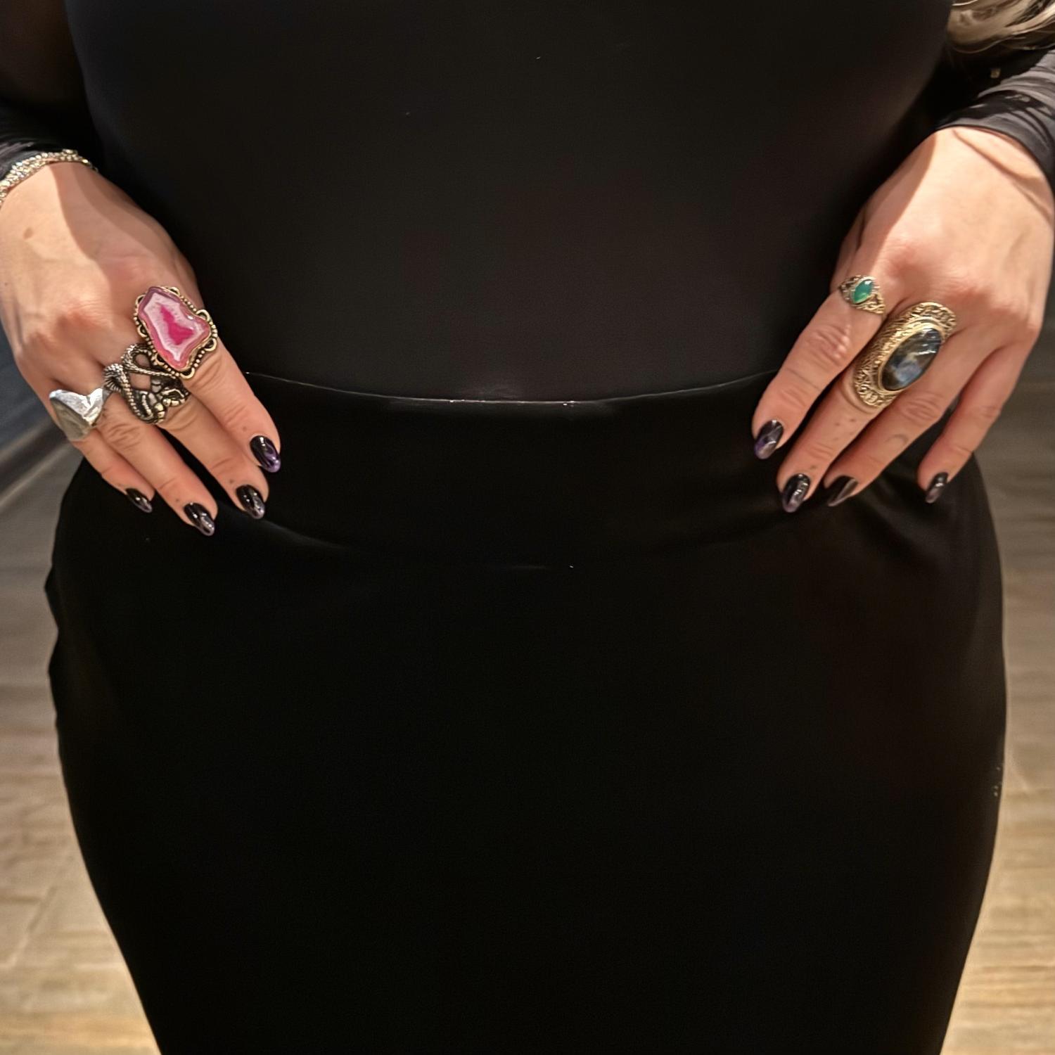 Saia sereia de veludo - Preto