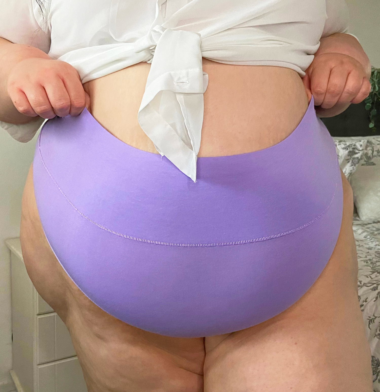 Cuecas de algodão orgânico com pernas altas e atrevidas - Cassis de Violet