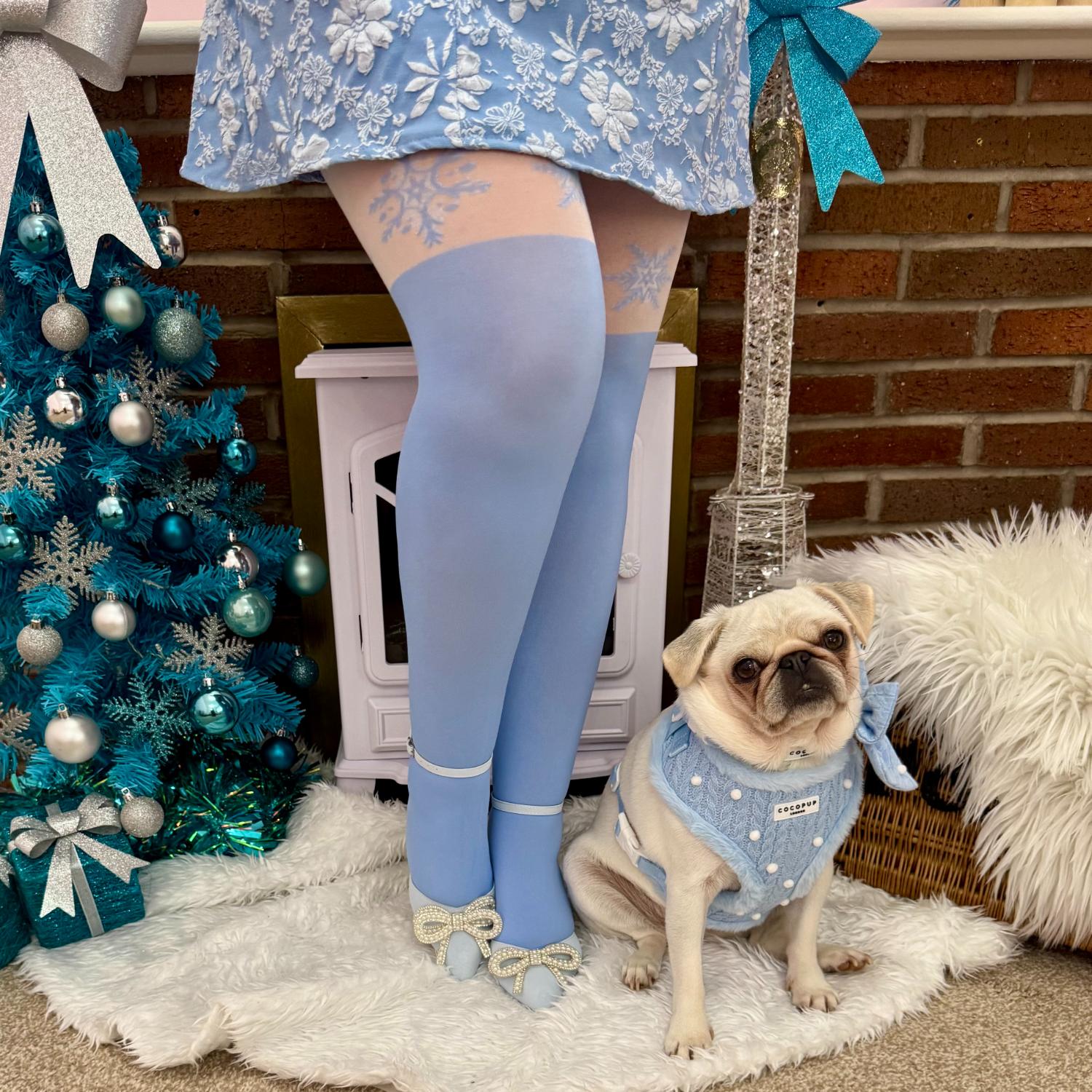 Collants de Natal - Liga floco de neve