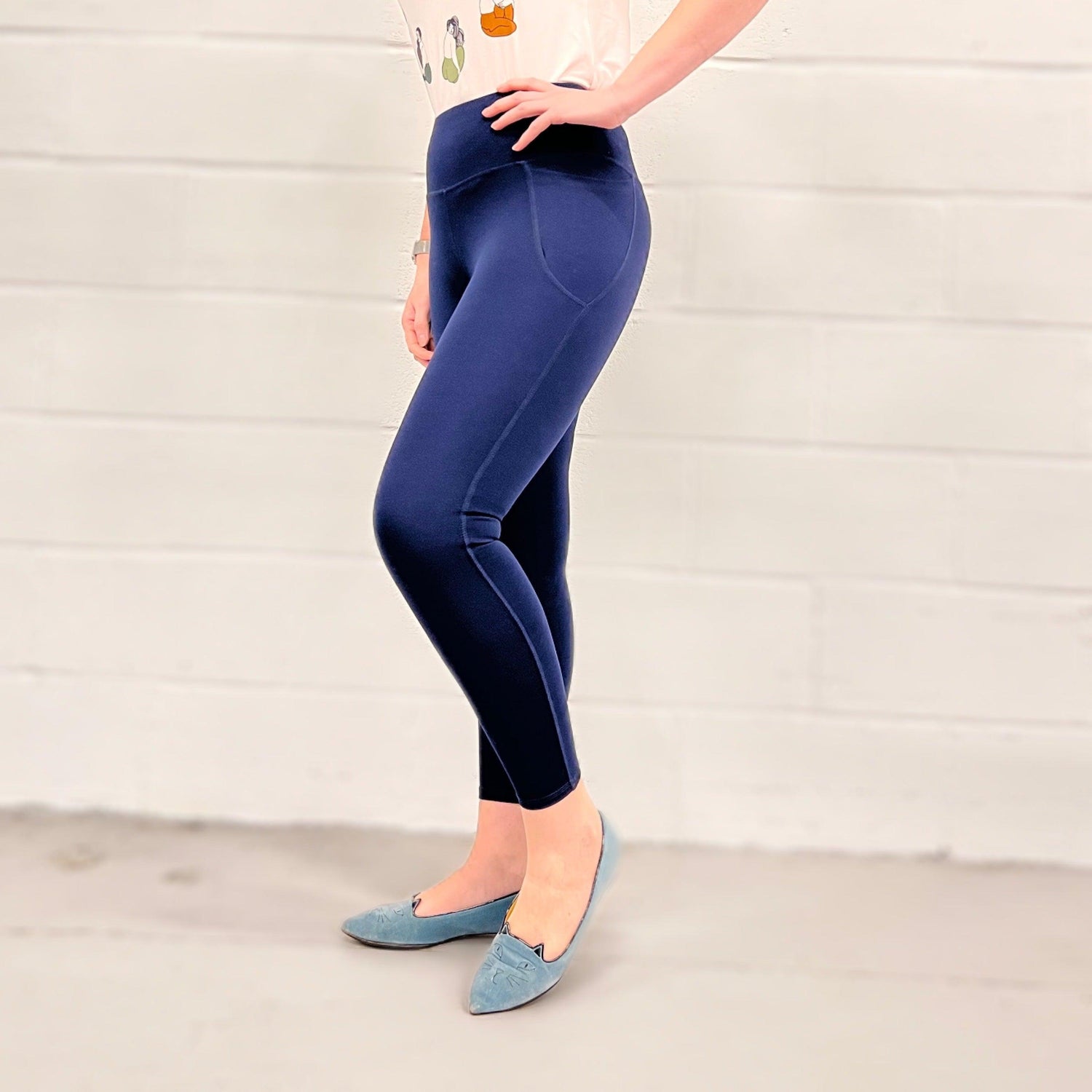 Leggings compridas à prova de agachamento - Marinha