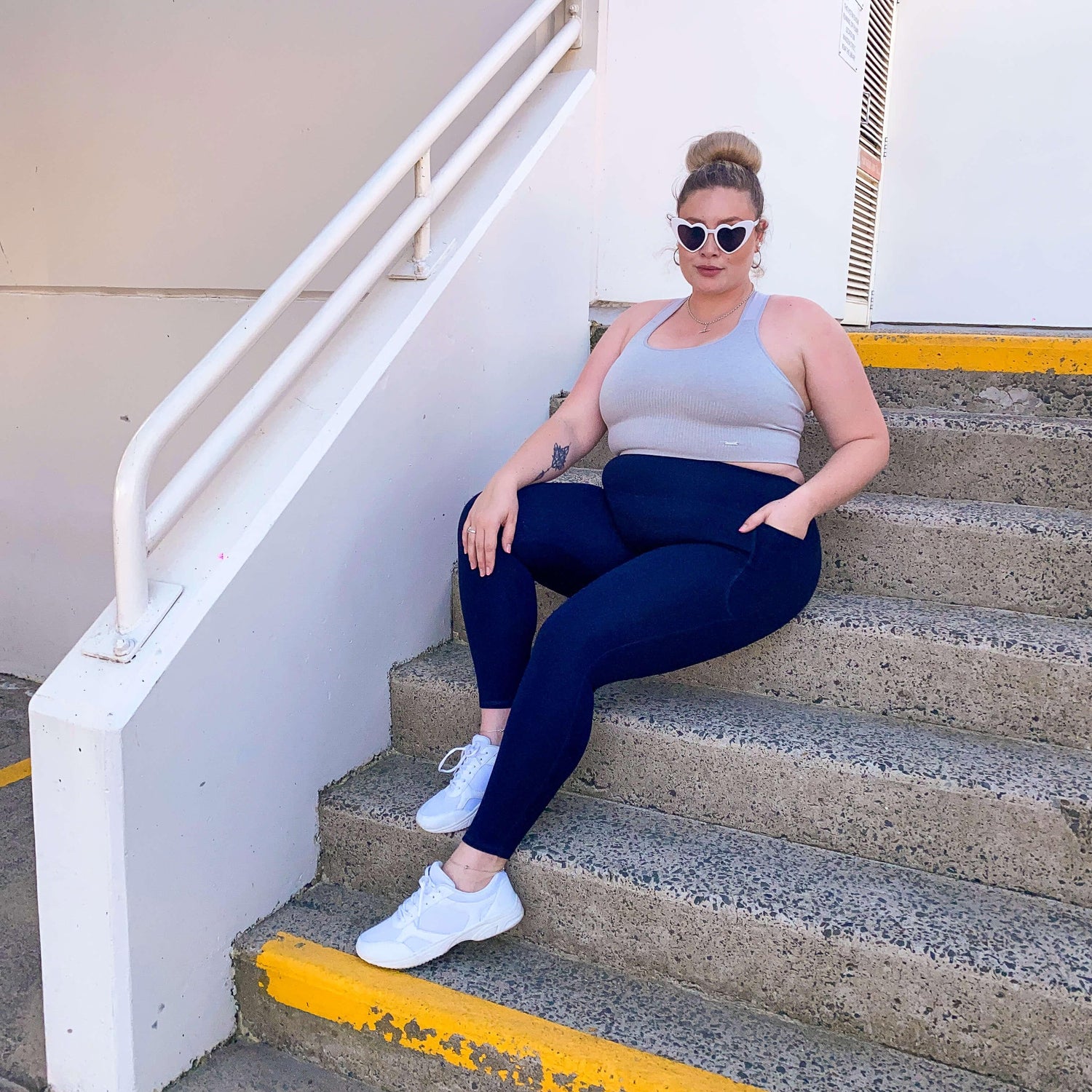 Leggings compridas à prova de agachamento - Marinha