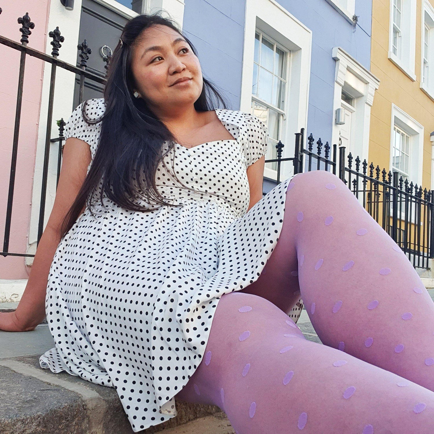 Collants às pintinhas - Cassis de Violet