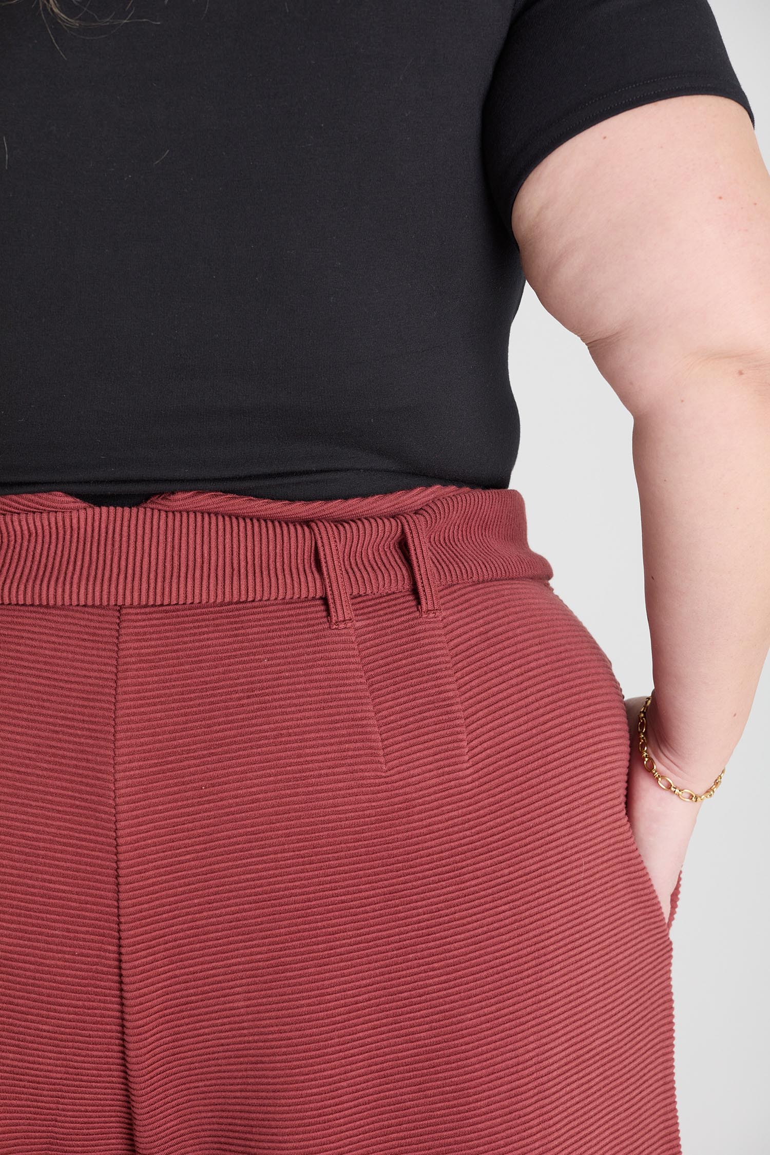 Ottoman Tailored byxor med vida ben - Cinnamon