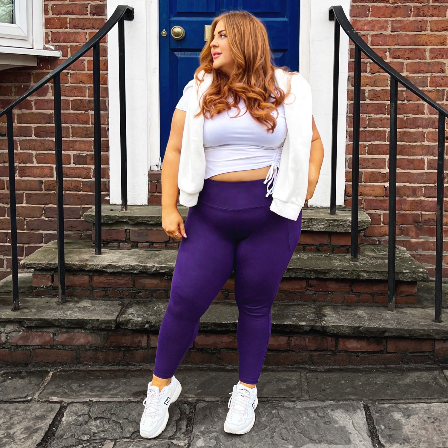 Squat Proof korta leggings - Suffragette lila