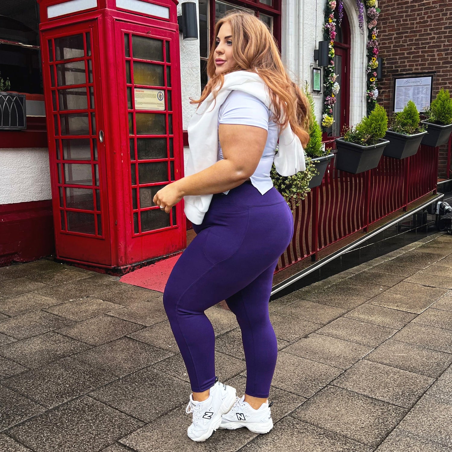 Squat Proof korta leggings - Suffragette lila
