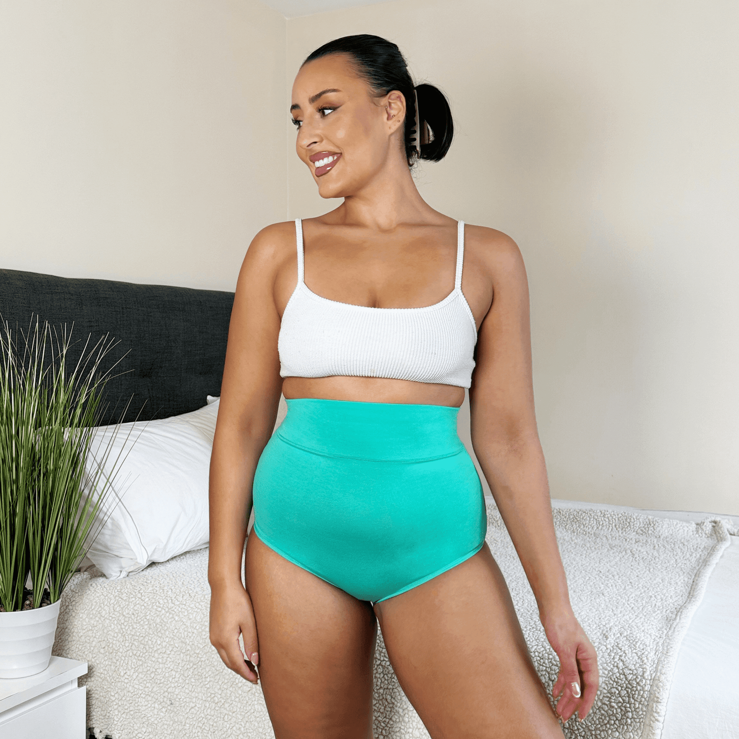 Super High Waist Knickers i ekologisk bomull - Mint