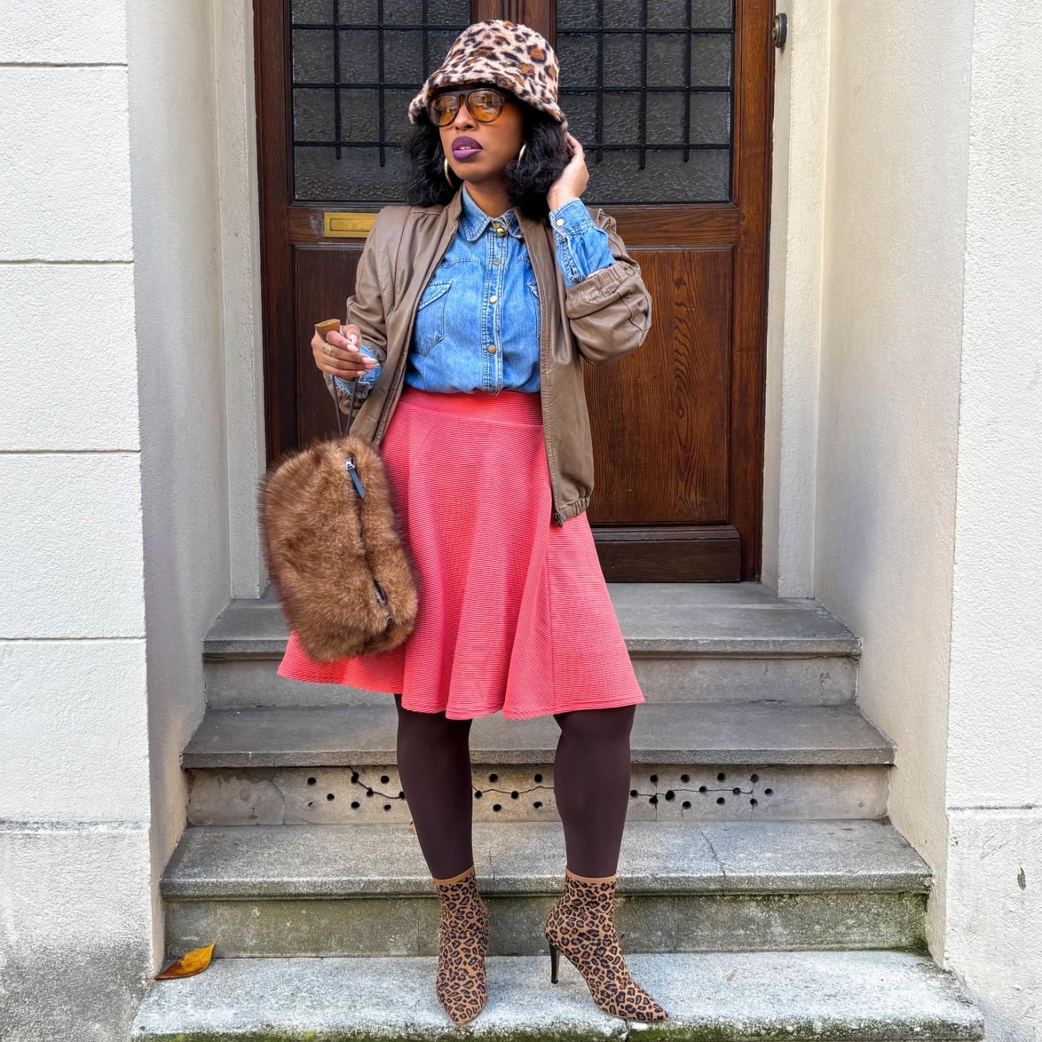 Ottoman Flare kjol - Spiced Coral