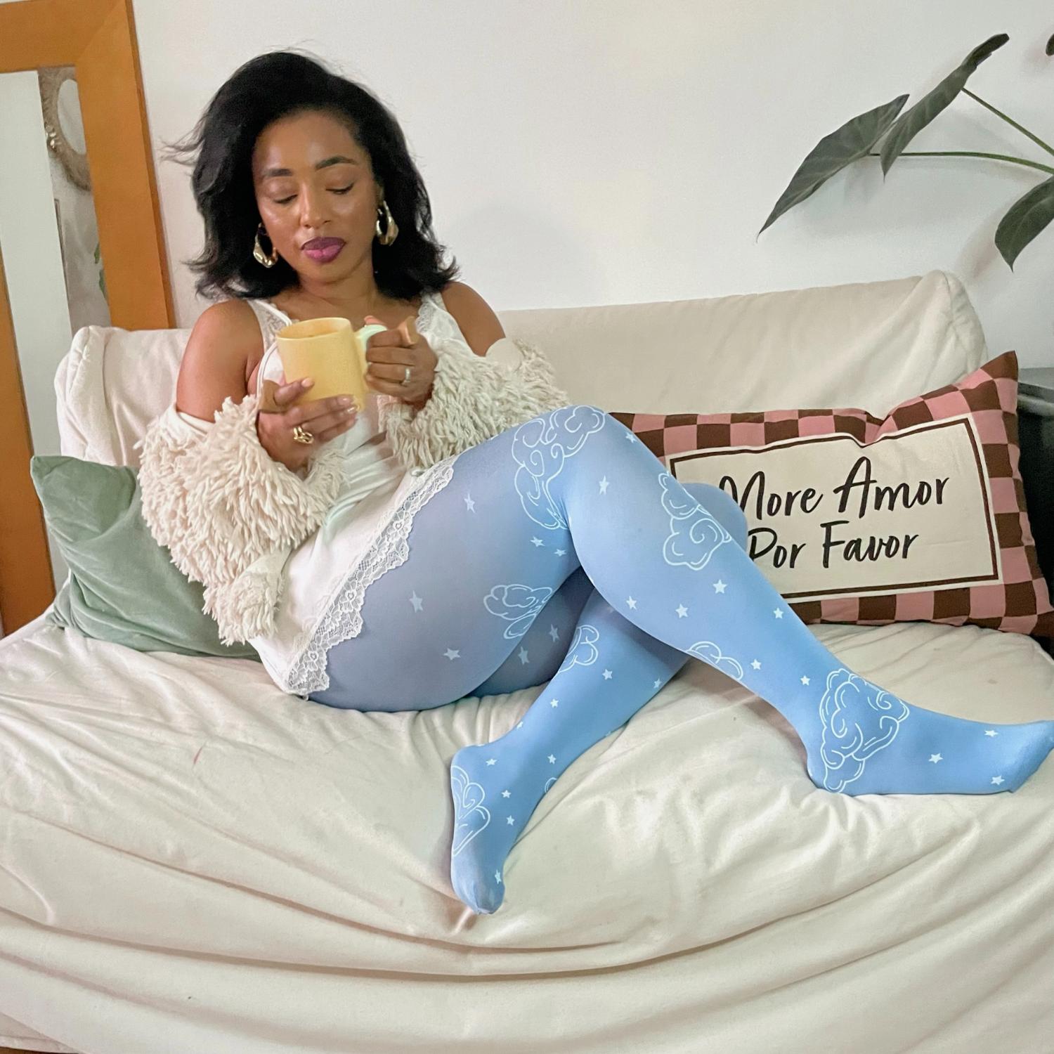 80 denier täckande strumpbyxor – Woodcut Clouds