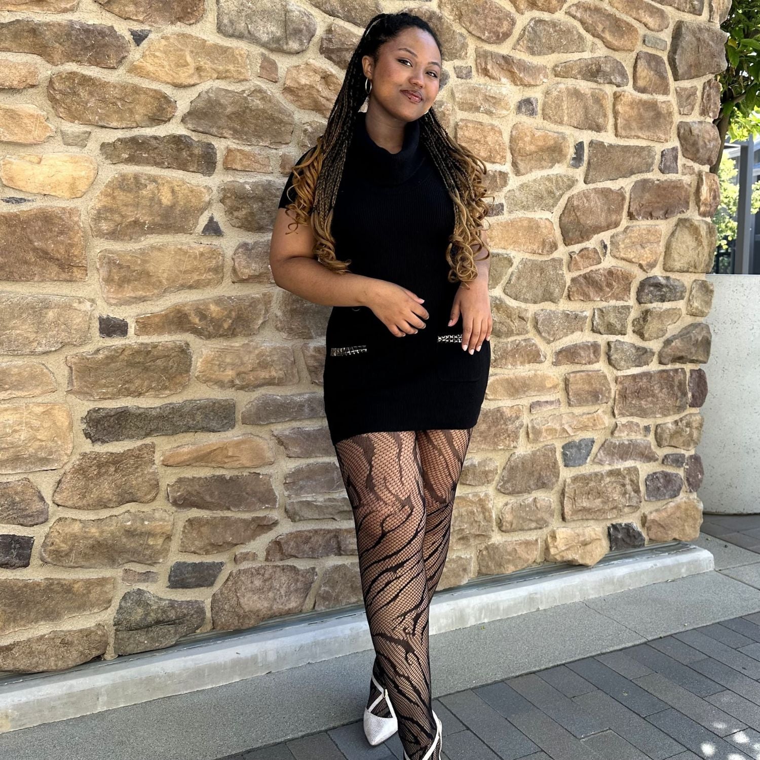 Feline Myself - Tigerrandiga nätstrumpor