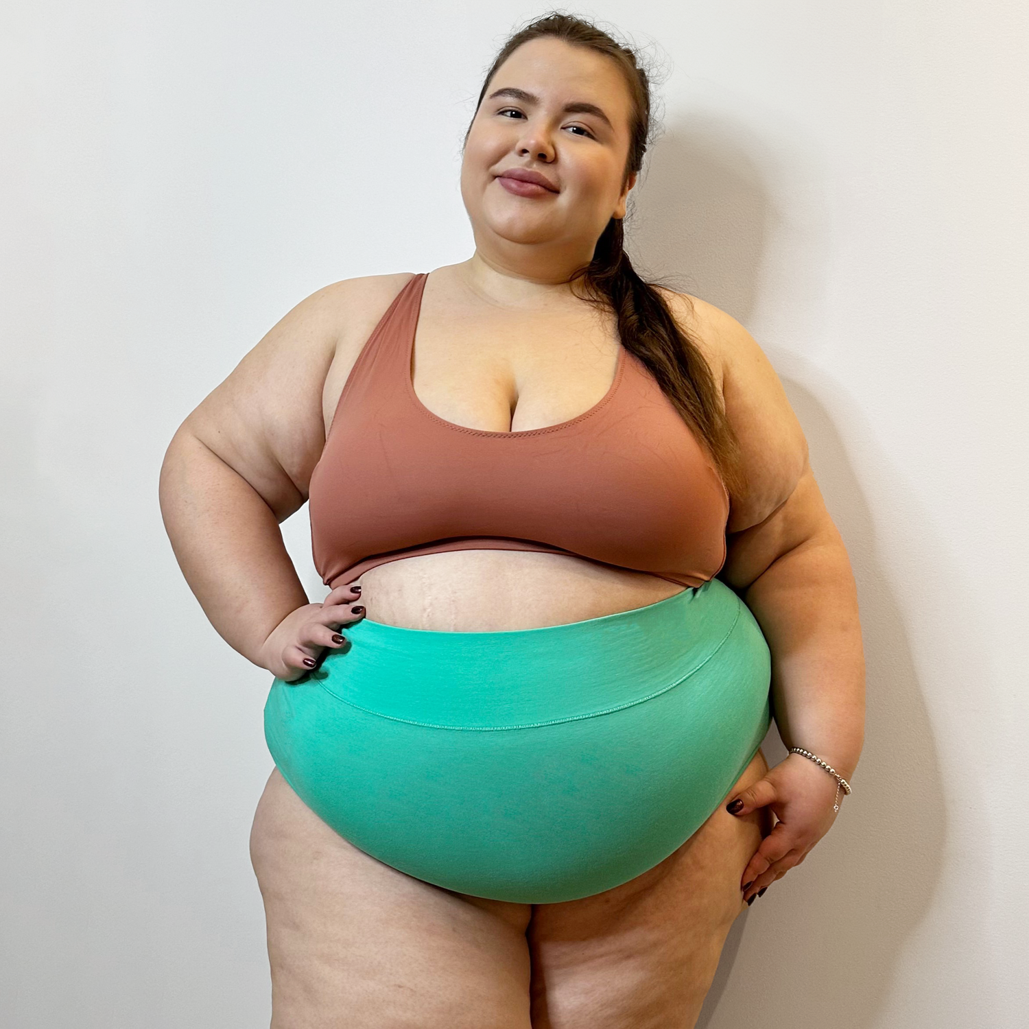 Super High Waist Knickers i ekologisk bomull - Mint