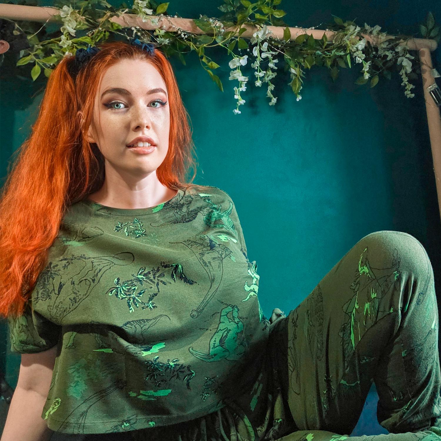 Pyjamasbyxa i ekologisk bomull - Dino