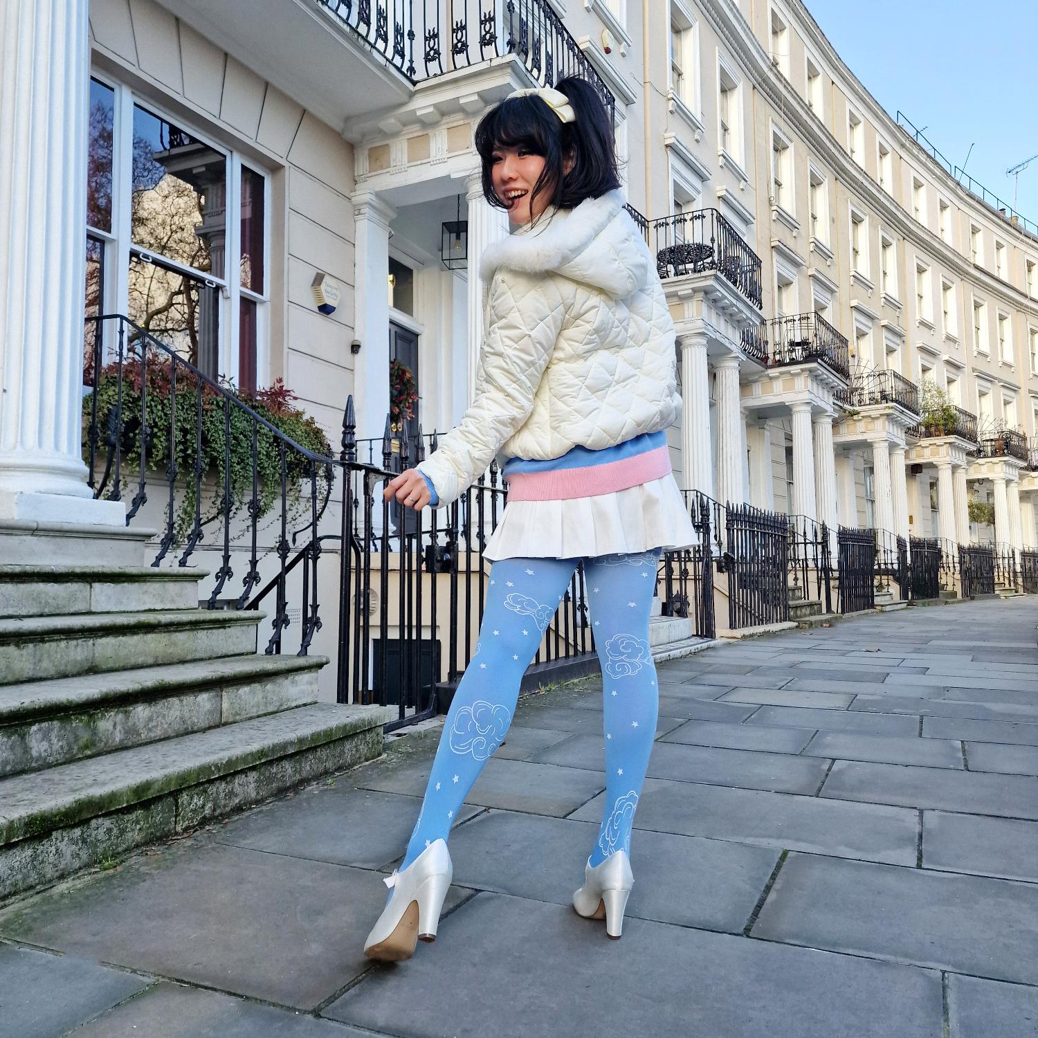 80 denier täckande strumpbyxor – Woodcut Clouds